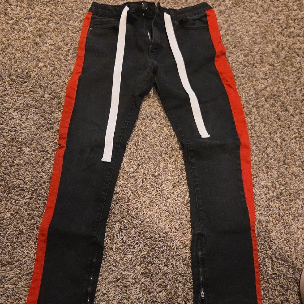 Forever 21 Black and Red Skinny Jeans